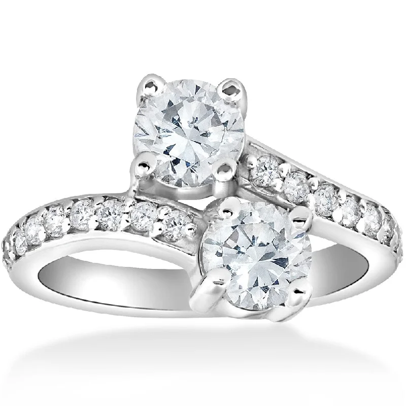 Forever Us 14k White Gold 2ct TDW Diamond Engagement Ring