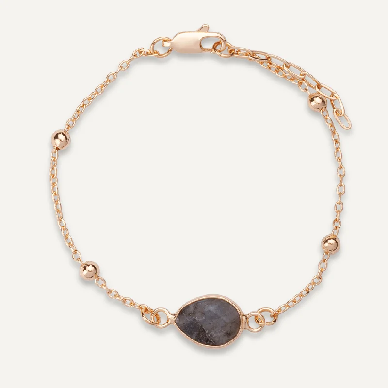 Delicate Labradorite Clasp Bracelet In Gold-Tone