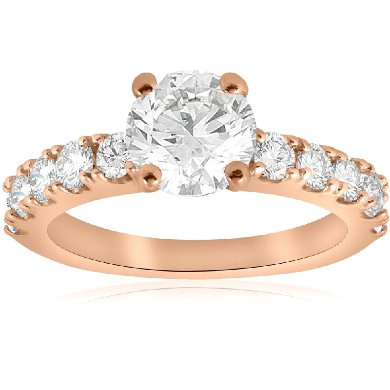 Pompeii3 14K Rose Gold 2 ct TDW Diamond Clarity Enhanced Engagement Ring (G-H/SI2-I1) - White