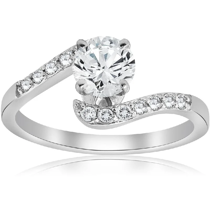 Pompeii3 14K White Gold 1 ct TDW Diamond Clarity Enhanced Engagement Ring (G-H/SI1-SI2) - White G-H - White G-H