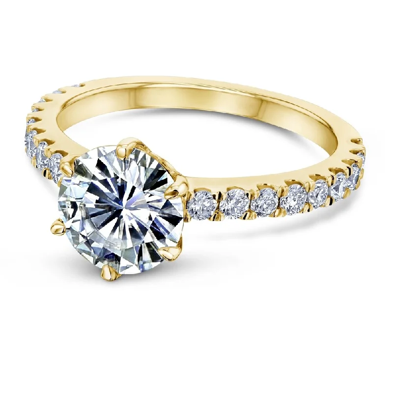 Annello by Kobelli Solid 14k Gold 2-2/5ct.tw 6-Prong Classic Engagement Ring (HI/VS, DF/VS)