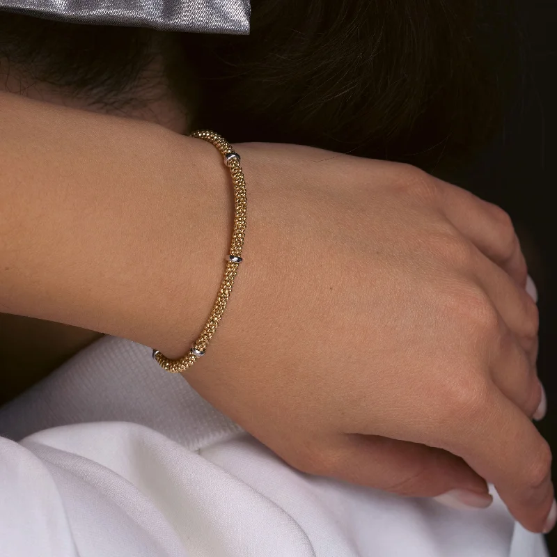 Final Price-Silver 925 Gold Plated Skinny Italian Bracelet - ITB00036GP