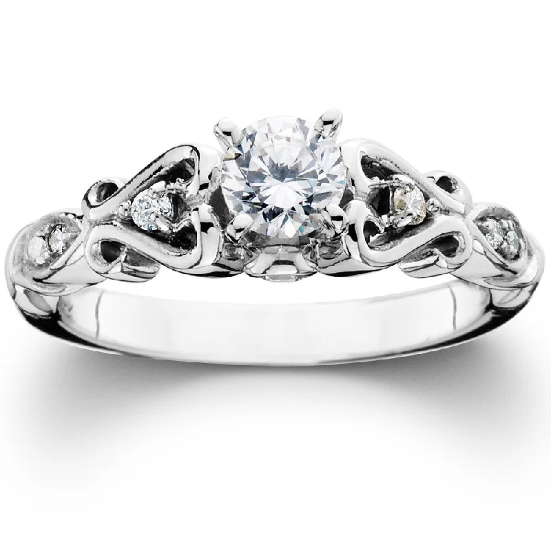 14k White Gold 1/ 2ct TDW Vintage Diamond Engagement Ring