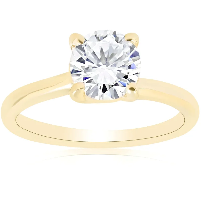 1 ct Round Diamond Solitaire Engagement Ring Yellow Gold